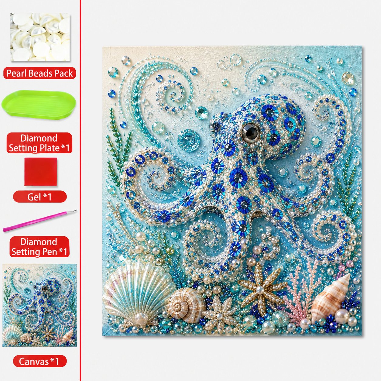 đĽ Last Day 57% OFF - đ⨠Ocean Theme Pearl Art DIY Kit â Relaxing DIY Craft to Create Stunning Coastal Artwork