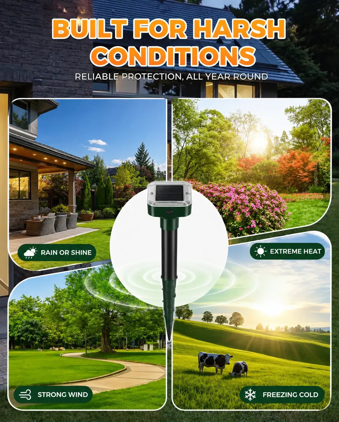 🌸Summer Sale 50% OFF☘️Solar Powered Waterproof Screw Mole Repellent