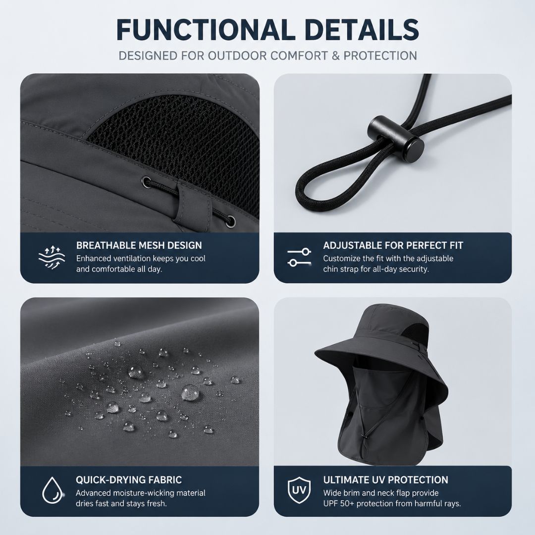☀️SUMMER SALE 50% OFF🔥UPF50+ Sun Protection Hat With FullFace &Neck Coverage