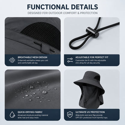 ☀️SUMMER SALE 50% OFF🔥UPF50+ Sun Protection Hat With FullFace &Neck Coverage
