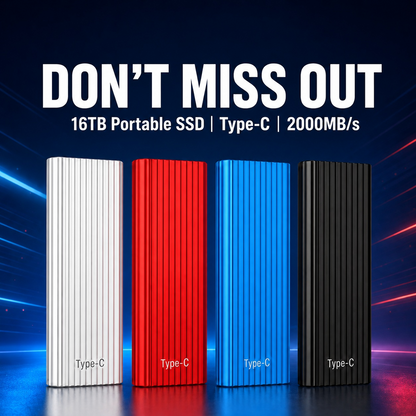 🔥Flash Sale⚡ 50K+ SOLD! Almost Gone-🔥16TB Large-Capacity Type-C Portable Mini SSD