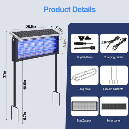 Eco-Friendly - Solar-Powered High-Efficiency Outdoor Bug Zapper