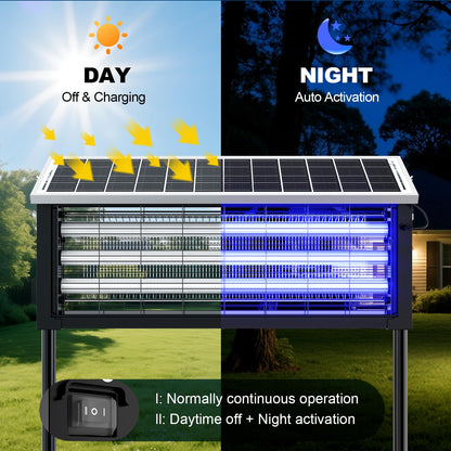Eco-Friendly - Solar-Powered High-Efficiency Outdoor Bug Zapper