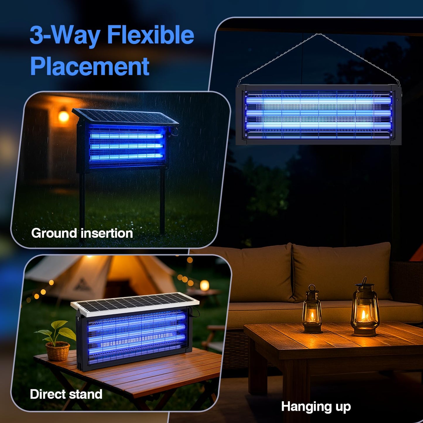 Eco-Friendly - Solar-Powered High-Efficiency Outdoor Bug Zapper
