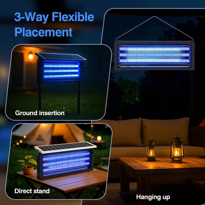 Eco-Friendly - Solar-Powered High-Efficiency Outdoor Bug Zapper