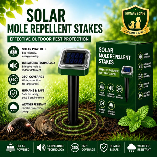 🌸Summer Sale 50% OFF☘️Solar Powered Waterproof Screw Mole Repellent