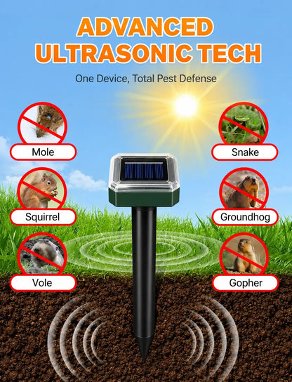🌸Summer Sale 50% OFF☘️Solar Powered Waterproof Screw Mole Repellent