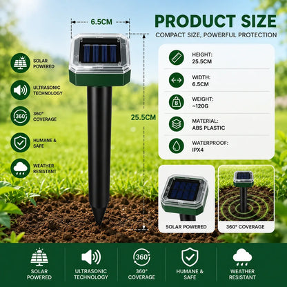 🌸Summer Sale 50% OFF☘️Solar Powered Waterproof Screw Mole Repellent