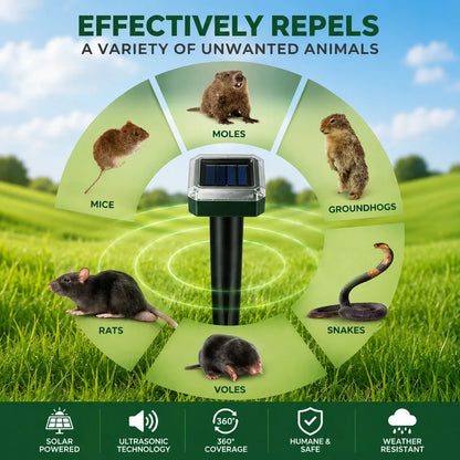🌸Summer Sale 50% OFF☘️Solar Powered Waterproof Screw Mole Repellent