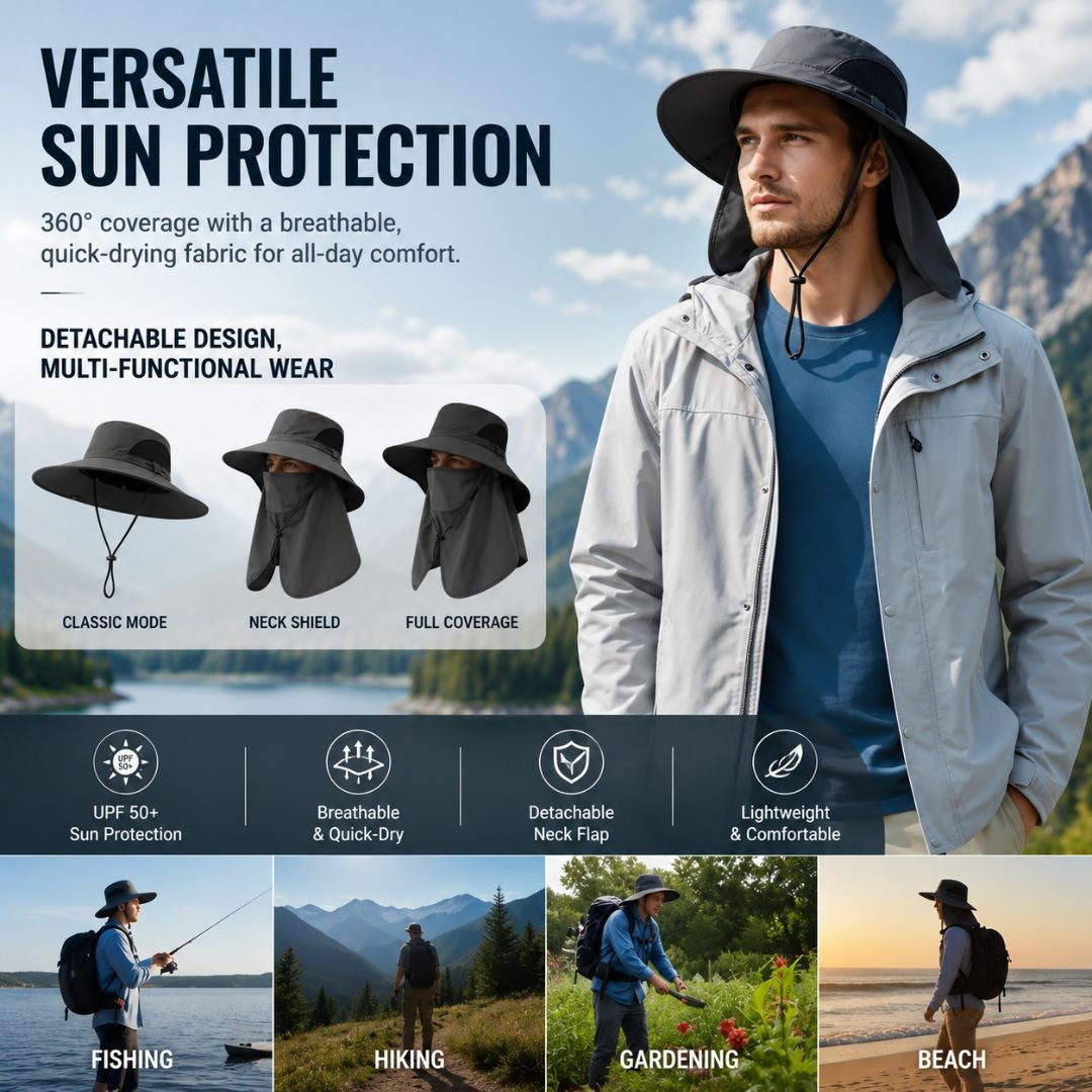 ☀️SUMMER SALE 50% OFF🔥UPF50+ Sun Protection Hat With FullFace &Neck Coverage