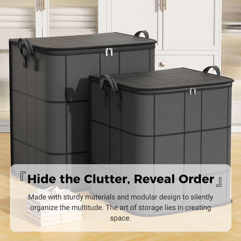 Spacious Foldable Fabric Zippered Storage Bin for Moving & Bedroom Closet📦