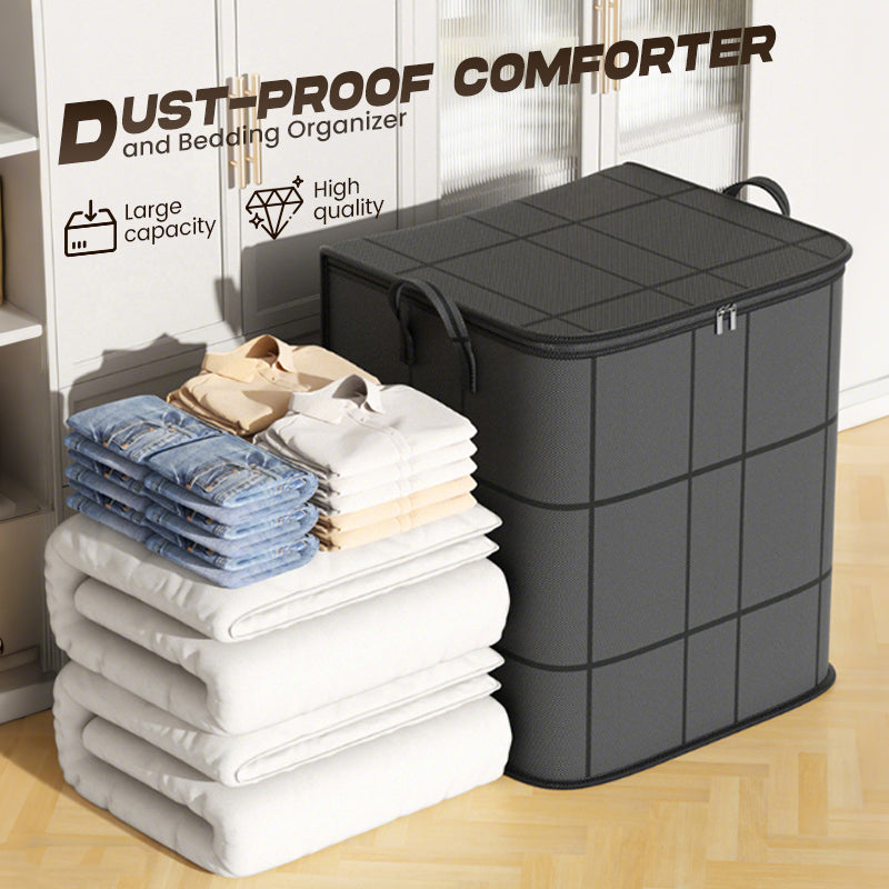 Spacious Foldable Fabric Zippered Storage Bin for Moving & Bedroom Closet📦